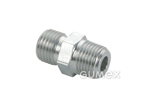 Šroubení pro hydrauliku vysokotlaké, extra lehká řada, vnější závit BSPP 1/8" - vnější závit M10x1, těsnění těleso, těsnění koncovka, ocel